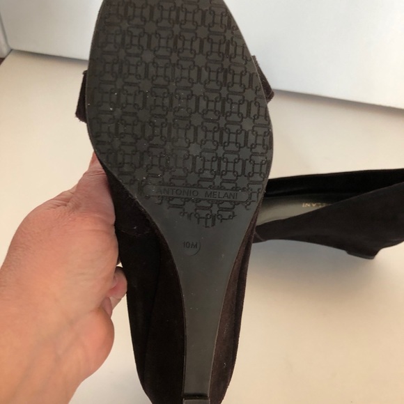 Antonia Melani Brown Suede Wedge Pumps - Picture 3 of 3